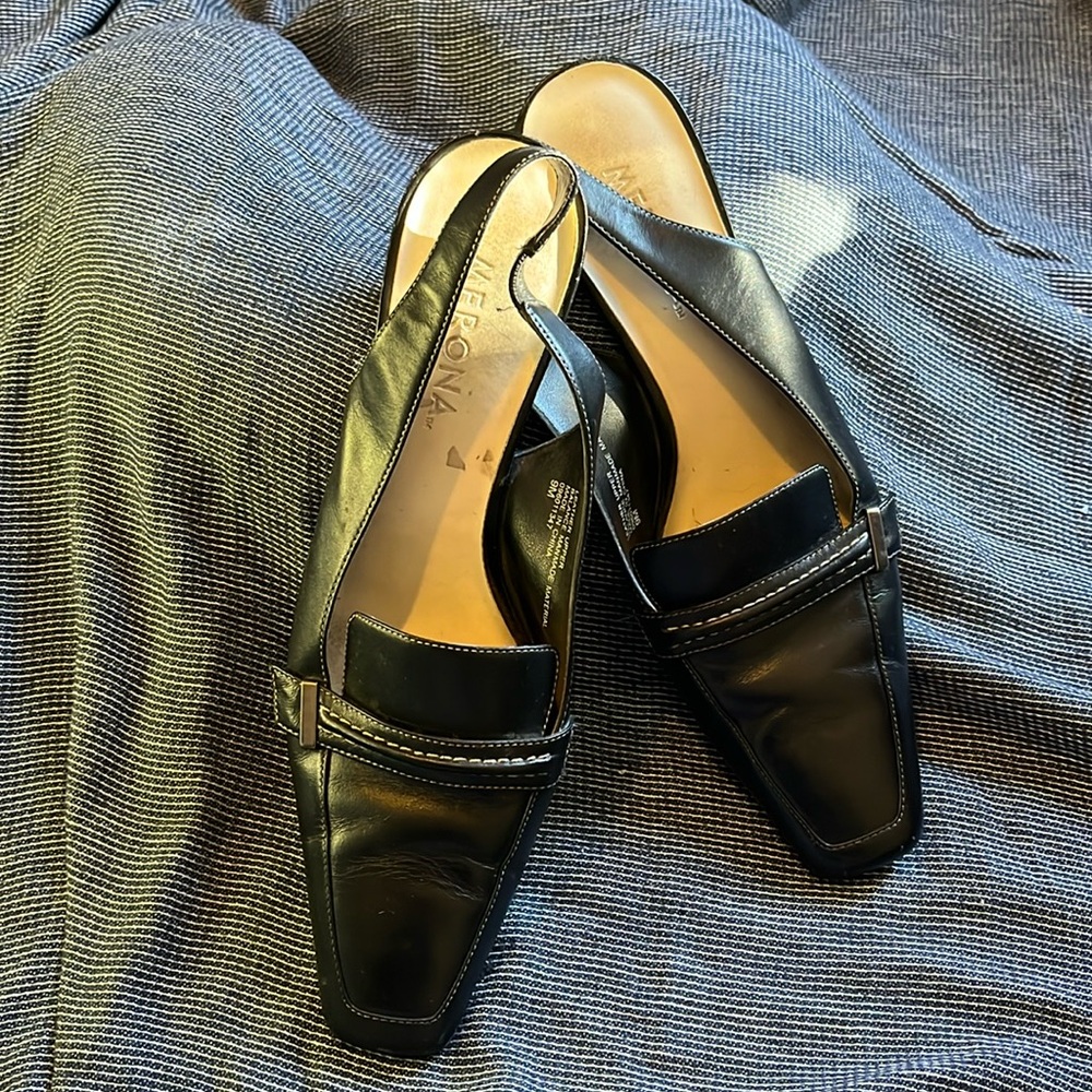 Merona Black Slingback Strappy Heels WM 9